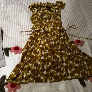 New York & Company Dress in Yellow and Brown